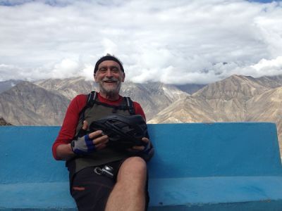 Peter Dilks Cycling on the  tour with redspokes